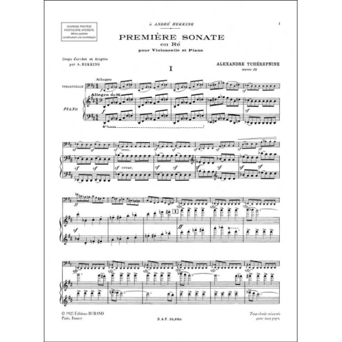 Alexander Tcherepnin - Sonate Opus 29