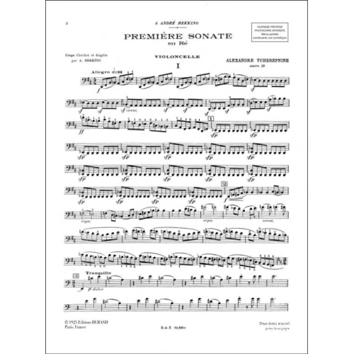 Alexander Tcherepnin - Sonate Opus 29