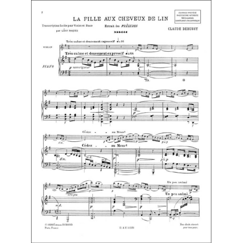 Claude Debussy - La Fille Aux Cheveux De Lin
