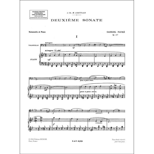 Gabriel Fauré - Deuxième Sonate Opus 117