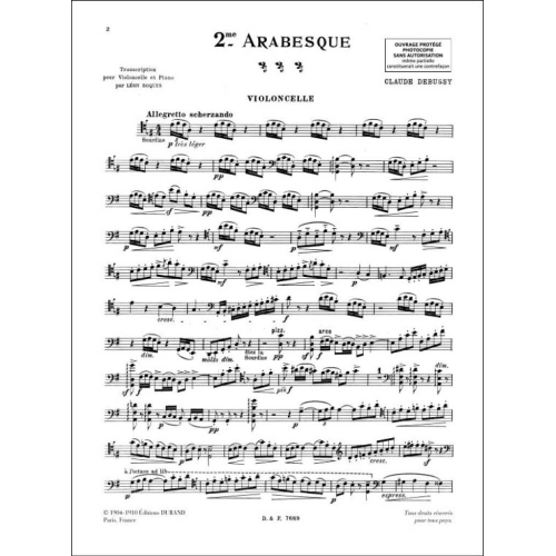 Claude Debussy - Arabesque N 2 Vlc-Piano (Leon Roques