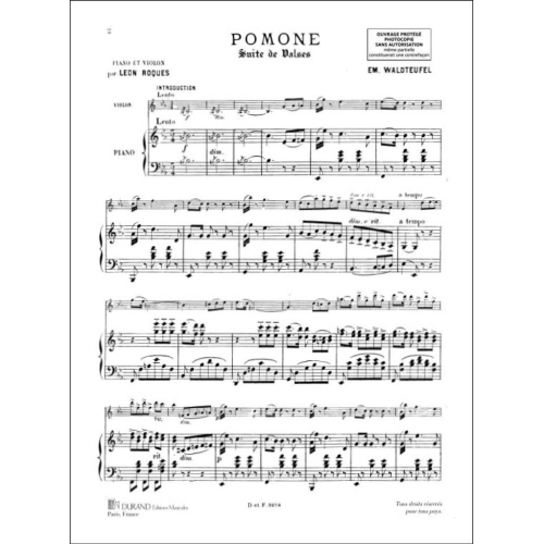 Emile Waldteufel - Pomone Flute-Piano