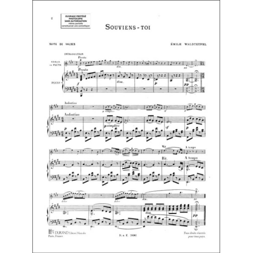 Emile Waldteufel - Souviens-Toi Fl-Piano