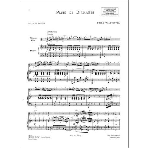 Emile Waldteufel - Pluie De Diamants Flute-Piano