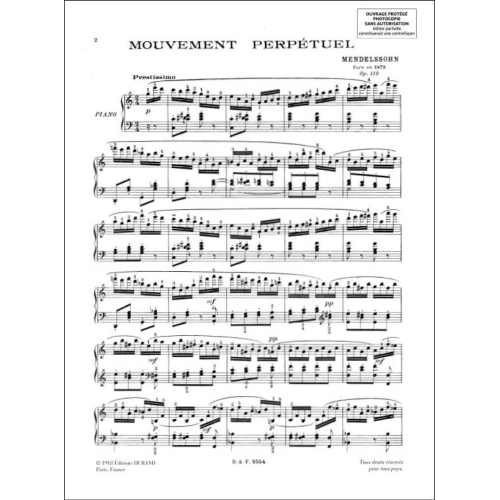 Felix Mendelssohn Bartholdy - Oeuvres Vol 6 Piano