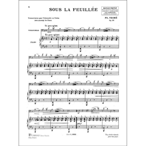 Francis Thomé - Sous La Feuille Clarinet