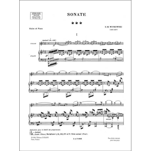 Georges-Martin Witkowski - Sonate