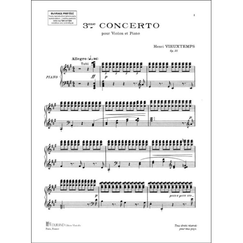 Henri Vieuxtemps - Concerto N 3 V-Piano