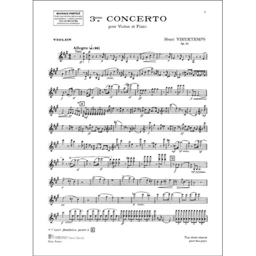 Henri Vieuxtemps - Concerto N 3 V-Piano
