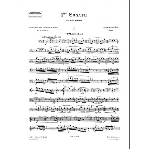 Camille Saint-Saëns - Sonate N 1 Op.75 Violoncelle Piano(Ferdinand