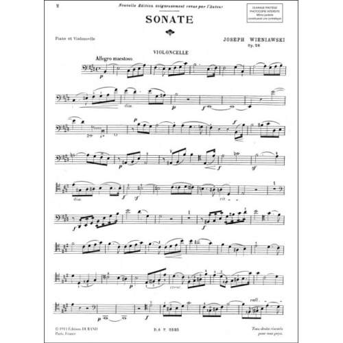Henryk Wieniawski - Sonate Op 26 Vc-Piano