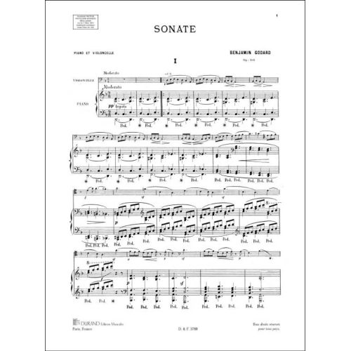 Benjamin Godard - Sonate, Pour Violoncelle Et Piano