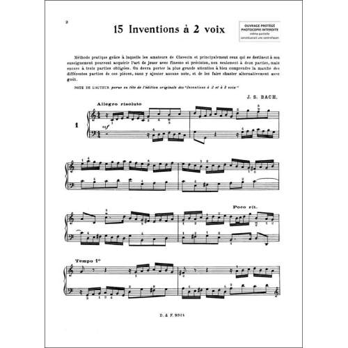 Johann Sebastian Bach - Inventions Piano