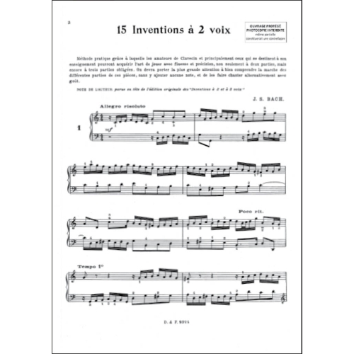 Johann Sebastian Bach - Inventions Piano