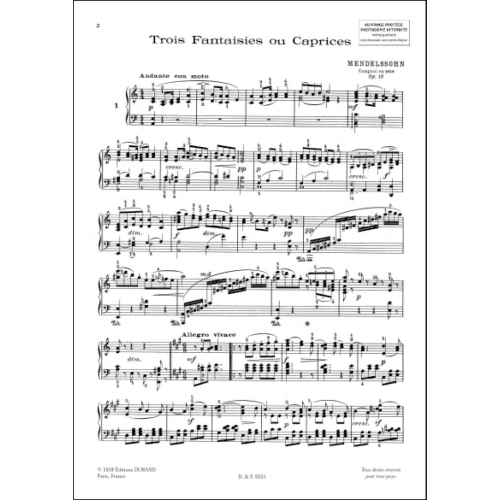 Felix Mendelssohn Bartholdy - Oeuvres Completes, Volume III