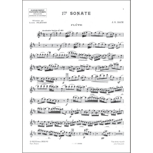 Johann Sebastian Bach - Sonates Vol 1 Flute-Piano (Fleury