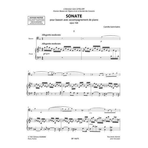 Camille Saint-Saëns - Sonate opus 168
