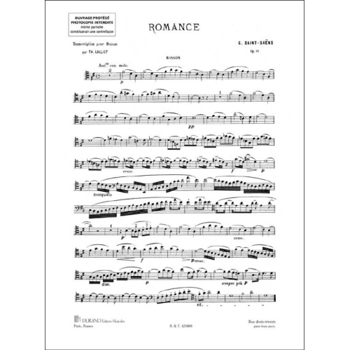 Camille Saint-Saëns - Romance Op 51 Basson-Piano