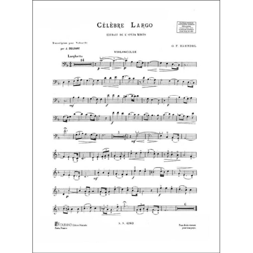 Georg Friedrich Händel - Celebre Largo Air Extrait De L'Opera Xerxes Pour