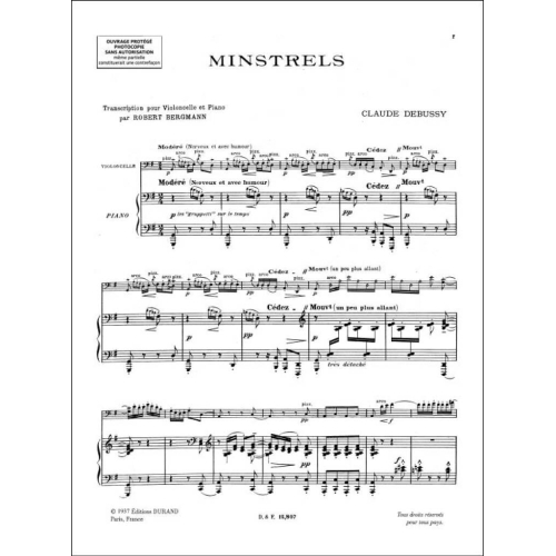 Claude Debussy - Minstrels Vlc-Piano