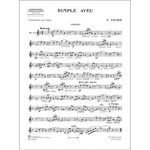 Francis Thomé - Simple Aveu Tp-Piano