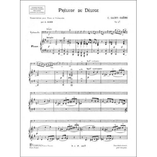 Camille Saint-Saëns - Prelude Le Deluge Vlc-Piano