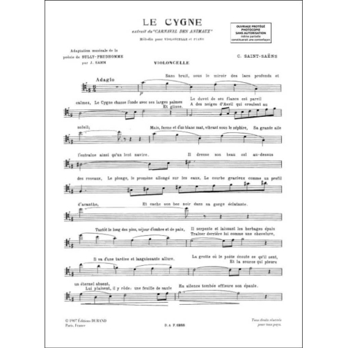 Camille Saint-Saëns - Le Cygne Extrait du Carnaval des Animaux