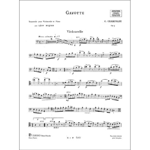 Cécile Chaminade - Gavotte, Opus 9