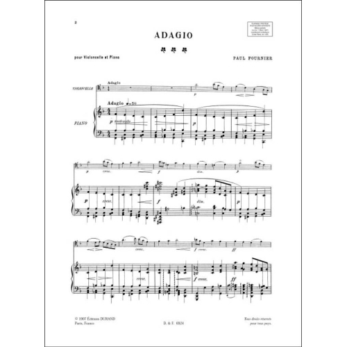 P. Fournier - Adagio, Pour Violoncelle Et Piano