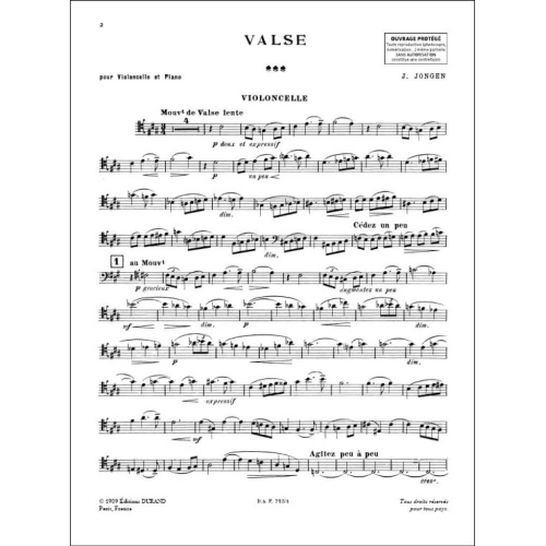Joseph Jongen - Valse Violoncelle-Piano