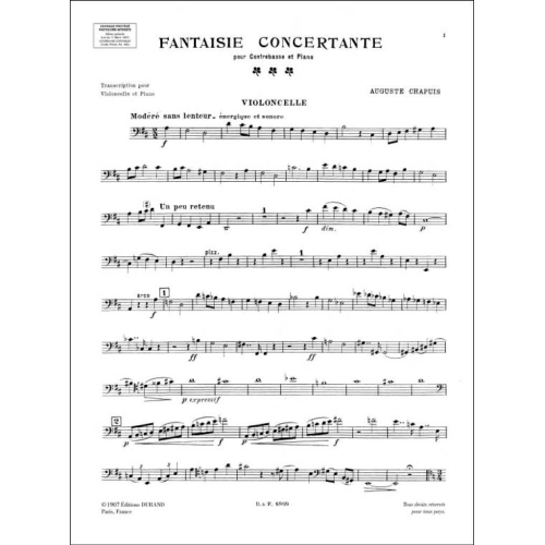 Auguste Chapuis - Fantaisie Conc. Vlc-Piano
