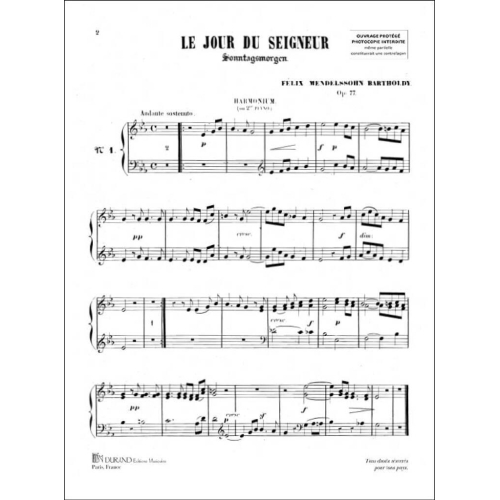 Felix Mendelssohn Bartholdy - 9 Duos Vol 2 Piano-Harmonium