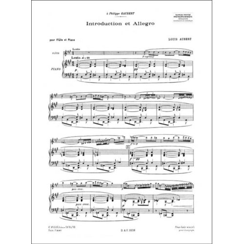 L. Aubert - Introduction Et Allegro Pour Flute Et Piano