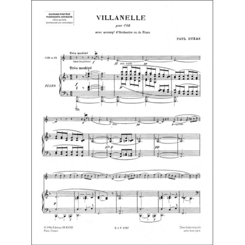 Paul Dukas - Villanelle Violoncelle-Piano