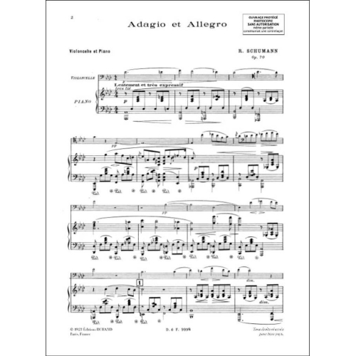 Robert Schumann - Adagio & Allegro Violoncelle-Piano