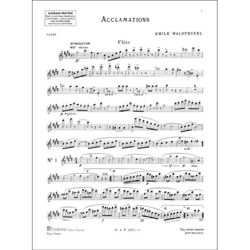 Emile Waldteufel - Acclamations Flute-Piano