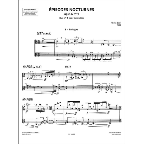 Nicolas Bacri - Épisodes Nocturnes opus 6 n° 1