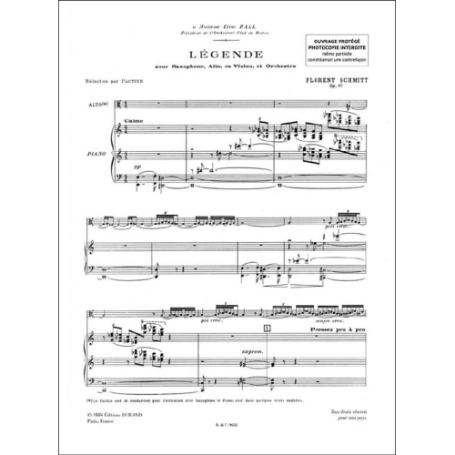 Florent Schmitt - Legende, Opus 66