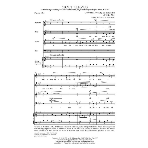 Palestrina, Giovanni - Sicut Cervus