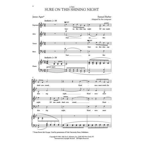 Barber, Samuel - Sure on this shining night, Op. 13, No. 3
