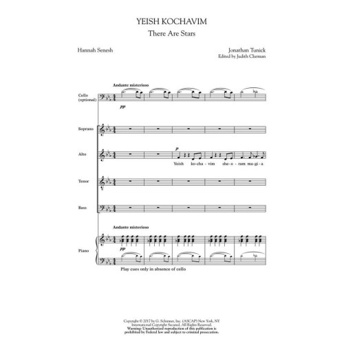 Jonathan Tunick - Yeish Kochavim [There are Stars Above]