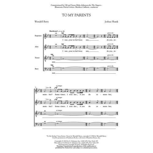 Joshua Shank - To My Parents