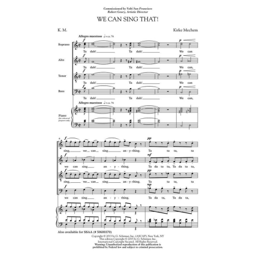 Mechem, Kirke - We Can Sing That!