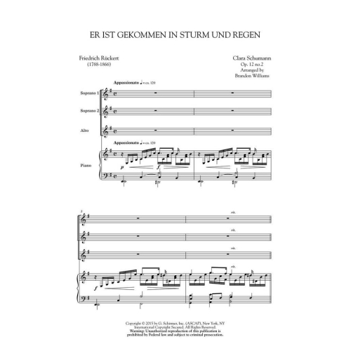 Schumann, Clara - Er ist gekommen