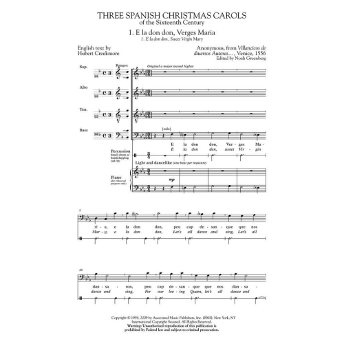 Three Spanish Christmas Carols of the 16th Century