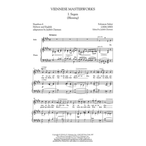 Salomon Sulzer - Viennese Masterworks