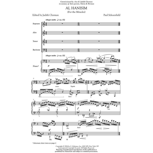 Paul Schoenfeld - Al Hanisim