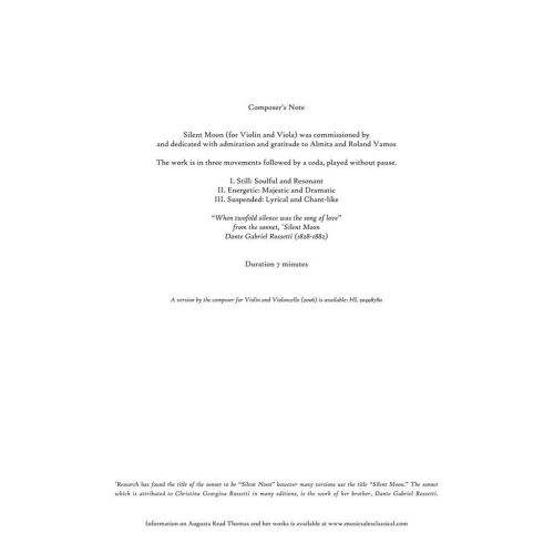 Thomas, Augusta Read - Silent Moon