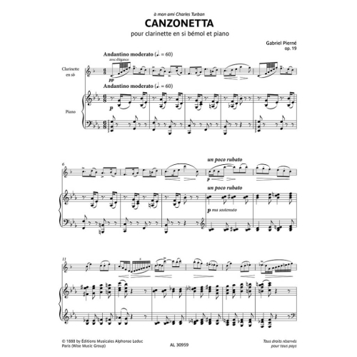 Pierne, Gabriel - Canzonetta Op. 119