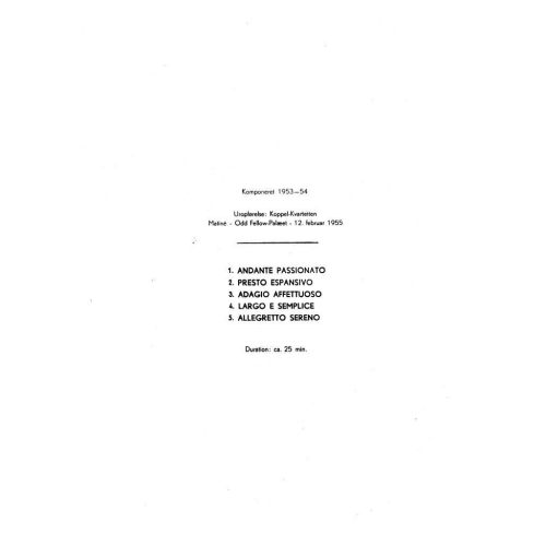 Vagn Holmboe - String Quartet No.4